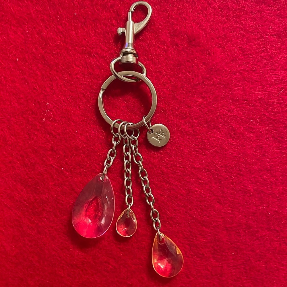Rare Find- Vintage Fashion Fair Keychain- Pale Pink Stones w/Silvertone Hardware